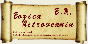 Božica Mitrovčanin vizit kartica